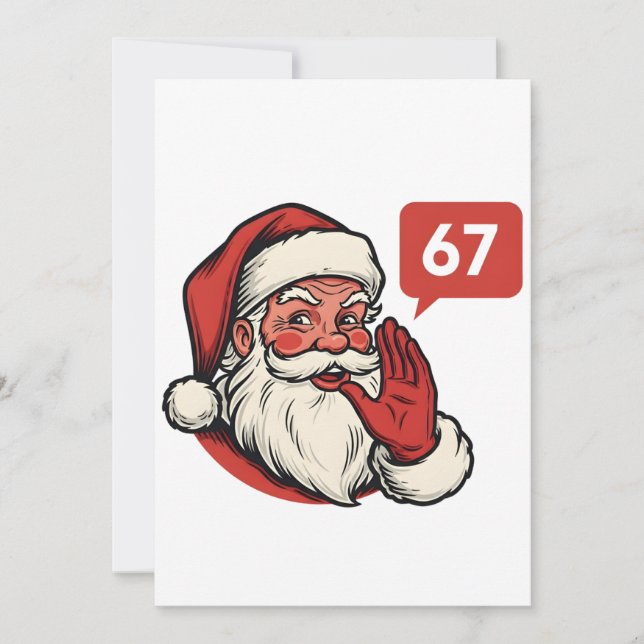 67 Christmas Merry Six Seven Brainrot Santa Claus Thank You Card (Front)
