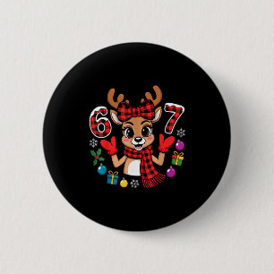 67 Christmas Outfit Women Meme Reindeer Six Seven 6 Cm Round Badge