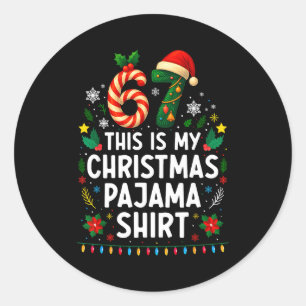 67 Christmas Pajama Shirt 6 7 Funny Meme Teen Boys Classic Round Sticker