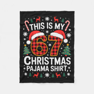 67 Christmas Pajama Shirt Funny Six Seven Meme Bra Fleece Blanket