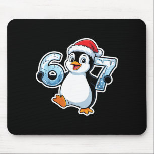 67 Christmas Penguin Santa Hat Birthday Holiday Mouse Pad