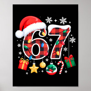 67 Christmas Red Plaid 6 7 Six Seven Boys Christma Poster