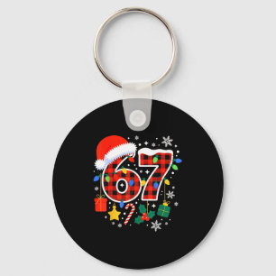 67 Christmas Red Plaid 6 7 Six Seven Boys Key Ring