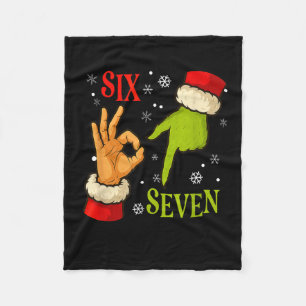 67 Christmas Santa Claus Green 6 7 Internet Meme X Fleece Blanket