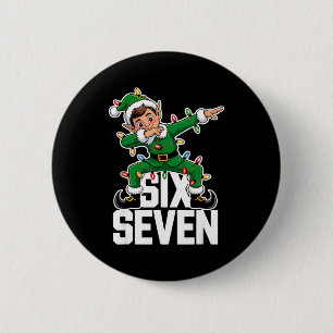 67 Christmas Six Seven 6 7 Meme Funny Dabbing Elf 6 Cm Round Badge