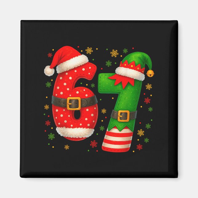 67 Christmas Six Seven Costume Santa Claus  Magnet (Front)