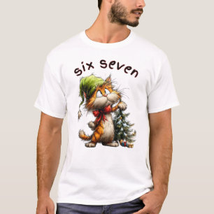 67 Christmas Tee Six Seven Meme Vintage Cat