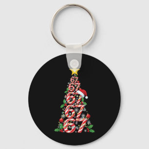 67 Christmas Tree Candy Cane Holiday Six Seven Mem Key Ring