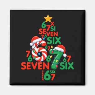 67 Christmas Tree Candy Cane Holiday Six Seven Mem Magnet