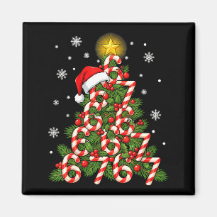 67 Christmas Tree Candy Cane Holiday Six Seven Mem Magnet