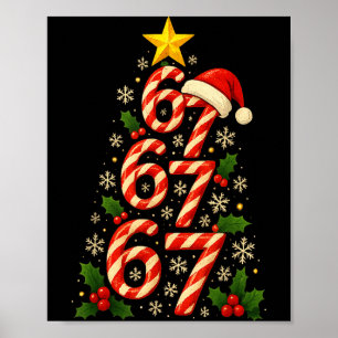 67 Christmas Tree Candy Cane Holiday Six Seven Mem Poster