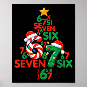 67 Christmas Tree Candy Cane Holiday Six Seven Mem Poster