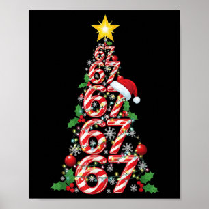 67 Christmas Tree Candy Cane Holiday Six Seven Mem Poster