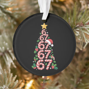 67 Christmas Tree Candy Cane Holiday Six Seven  Ornament