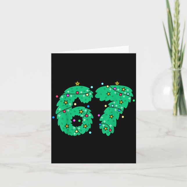67 Christmas Tree For Kids Boys Girls Meme Six Sev Card (Front)