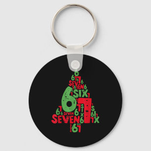 67 Christmas Tree Holiday Six Seven Meme Brainrot Key Ring