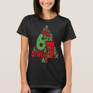 67 Christmas Tree Holiday Six Seven Meme Brainrot  T-Shirt