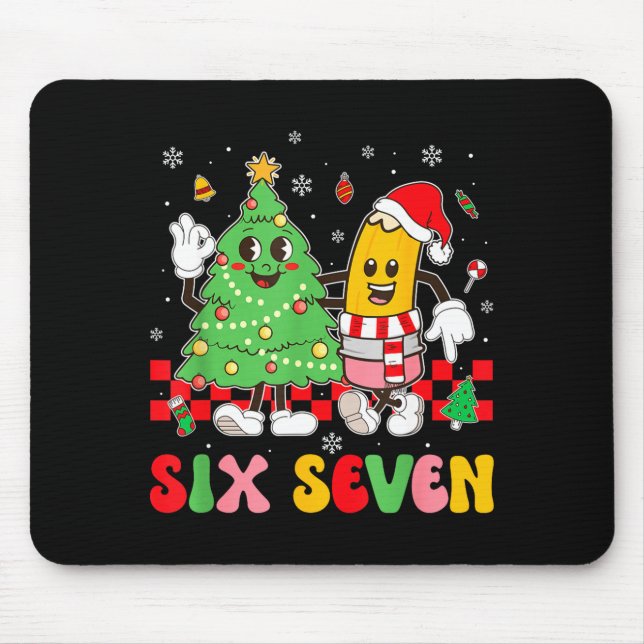 67 Christmas Tree Pencil School Teacher Xmas Holid Mouse Pad (Front)