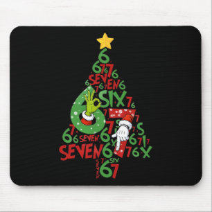 67 Christmas Tree Xmas Holiday Six Seven Meme Brai Mouse Pad