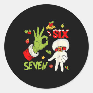 67 Christmas Trending Meme Saying 6 7 Meme Costume Classic Round Sticker