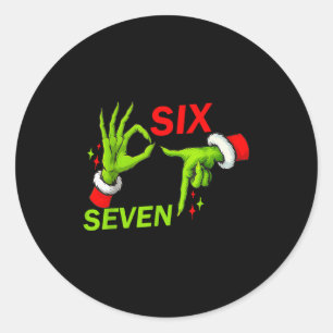 67 Christmas Trending Meme Saying 6 7 Meme Costume Classic Round Sticker