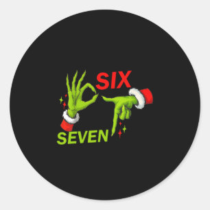 67 Christmas Trending Meme Saying 6 7 Meme Costume Classic Round Sticker