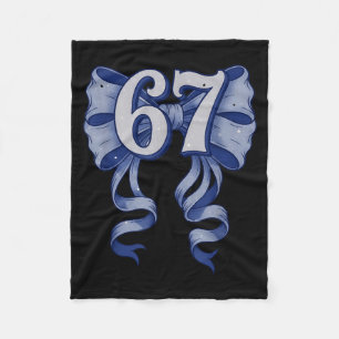 67 Coquette Bow 6 7 Meme Cute Toile Bow For Girls  Fleece Blanket