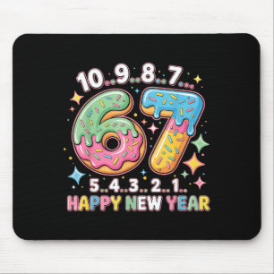 67 Countdown Happy New Year 2026 Funny Donut Numbe Mouse Pad
