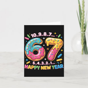 67 Countdown Happy New Year 2026 Funny Doughnut Nu Card