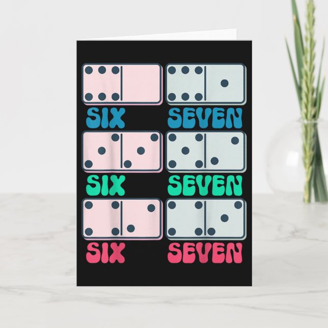 67 Counting Dominos Blocks Mathematics Teacher Vin Card (Front)