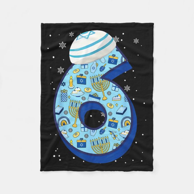 67 Couple Hanukkah Matching Six Seven Meme Jewish  Fleece Blanket (Front)