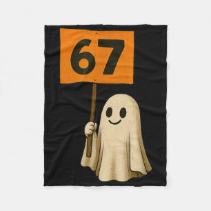67 Cute Halloween Ghost Vintage Minimalist Design Fleece Blanket