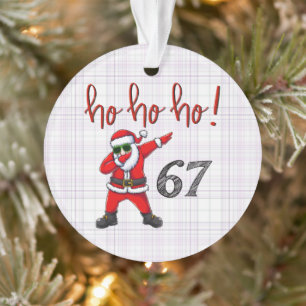 67 Dabbing Santa Christmas Ornament 