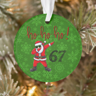 67 Dabbing Santa Christmas Ornament