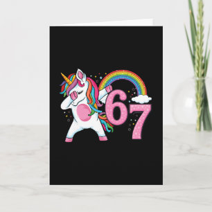 67 Dabbing Unicorn For Girls Six Seven Meme Kids W Card