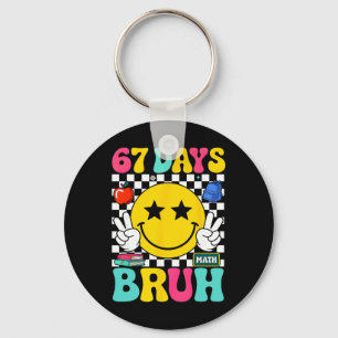 67 Day Bruh Boys Kids Retro Smile Face 6 7 Six Sev Key Ring