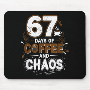 67 Days Of Coffee Teachers Retro School Six Seven Mouse Pad