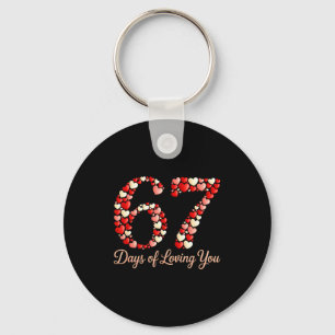 67 Days Of Loving You Valentine Day Heart Six Seve Key Ring