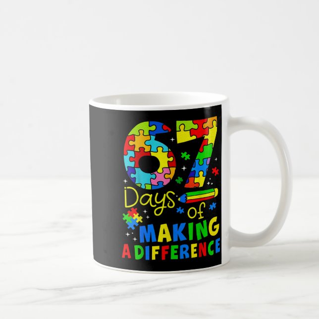 67 Days Of Making A Difference Funny Teacher Stude Coffee Mug (Right)