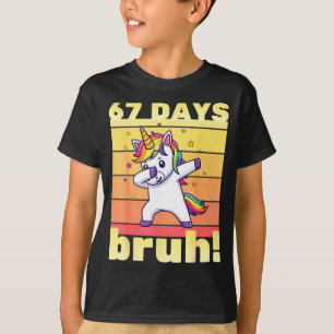 67 Days Of School Bruh Funny Teacher Kids Dabbing T-Shirt