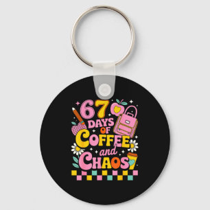 67 Days Of School Coffee Lover 67th Day Of School Key Ring