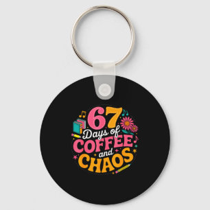 67 Days Of School Coffee Lover 67th Day Of School Key Ring