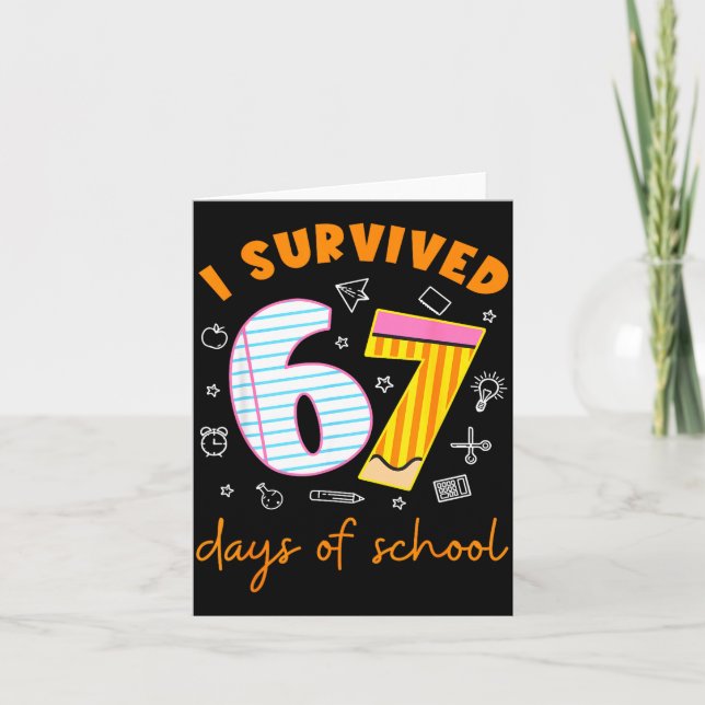 67 Days Of School Cool Teacher Design  Card (Front)