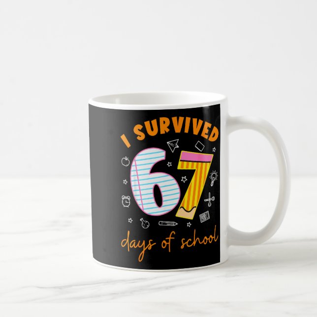67 Days Of School Cool Teacher Design  Coffee Mug (Right)