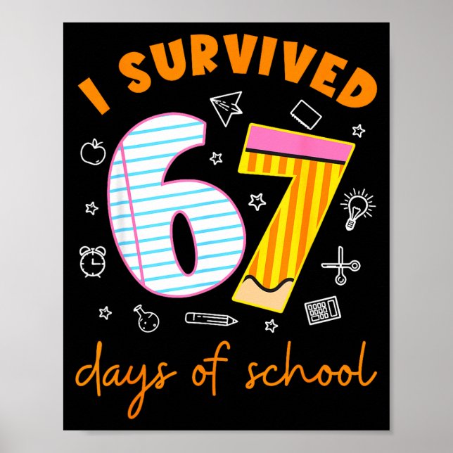 67 Days Of School Cool Teacher Design  Poster (Front)