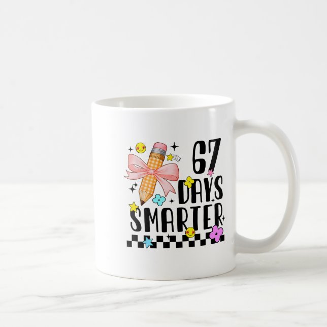 67 Days Of School Funny 67 Days Smarter Student Te Coffee Mug (Right)