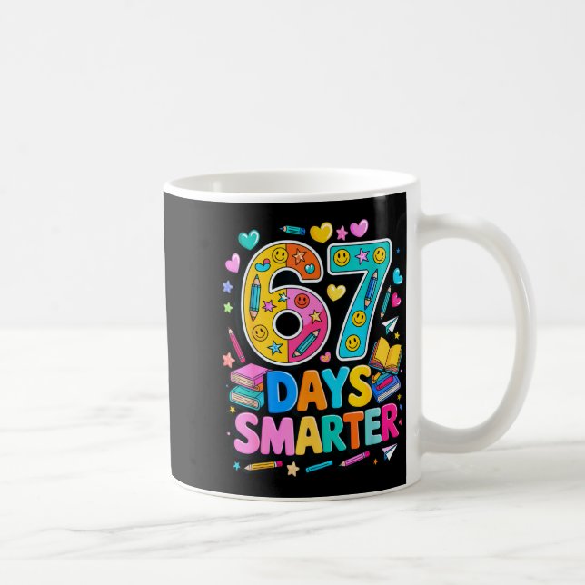 67 Days Of School Funny Meme Teacher Student  Coffee Mug (Right)