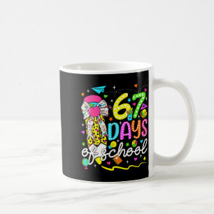 67 Days Of School Girls Coquette Bow Pencil 67 Day Coffee Mug