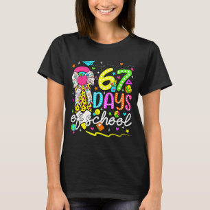 67 Days Of School Girls Coquette Bow Pencil 67 Day T-Shirt