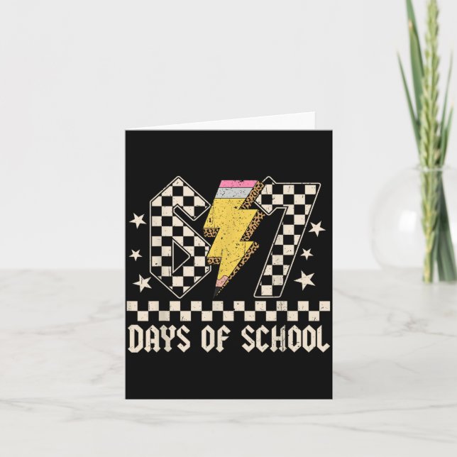67 Days Of School Meme Slang Abcd Rock Boys Girls  Card (Front)